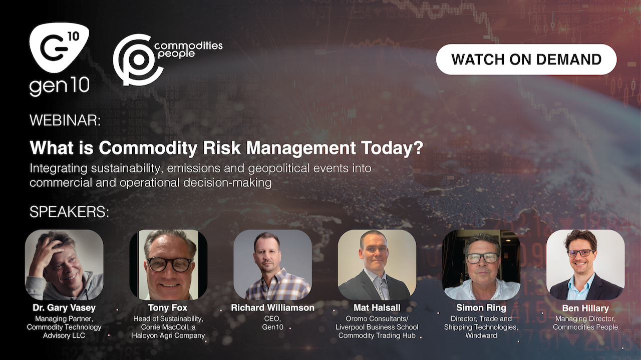 What is Commodity Risk Management Today? Integrating sustainability, emissions and geopolitical events into commercial and operational decision-making